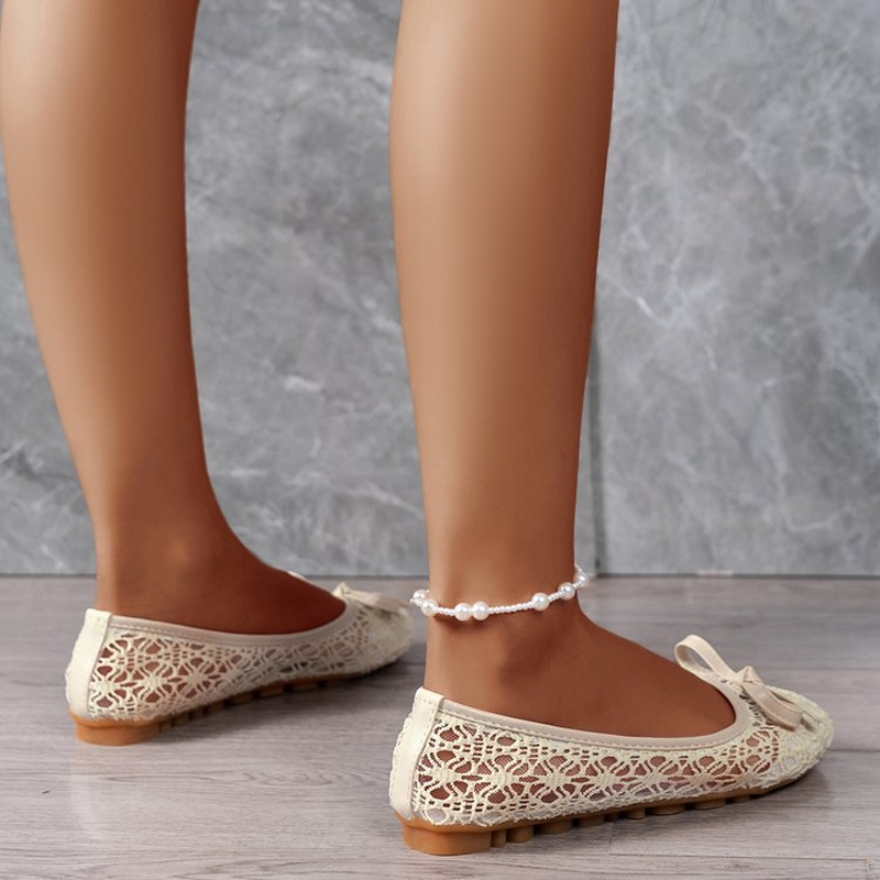 📢📢40% OFF !! ⏰50K+ SOLD!💥Women’s Elegant Lace Ballet Flats With Bow-Tie