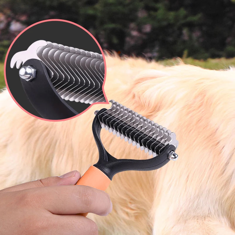 📢📢30% OFF !! ⏰Double-Sided Deshedding Pet Grooming Brush