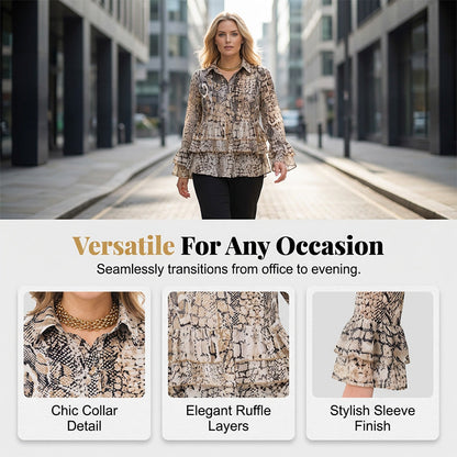 Women's Casual Flowy Ruffled Top