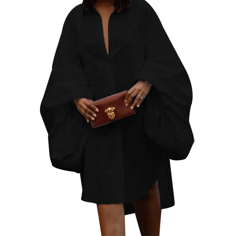 📢📢30% OFF !! ⏰Women's Oversized Puff Sleeve Shirt Dress
