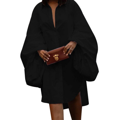 📢📢30% OFF !! ⏰Women's Oversized Puff Sleeve Shirt Dress