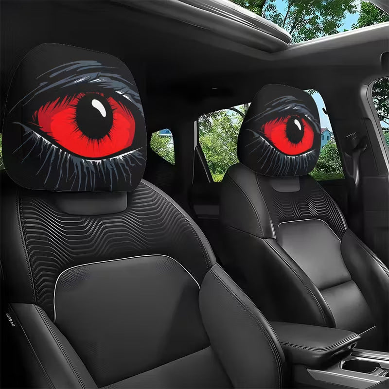 💐50% OFF ! Red Eye Car Headrest Cover – Creepy Design & Soft 😈👁️‍🗨️【Buy 3, Get 1 FREE】