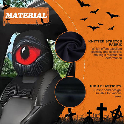 💐50% OFF ! Red Eye Car Headrest Cover – Creepy Design & Soft 😈👁️‍🗨️【Buy 3, Get 1 FREE】