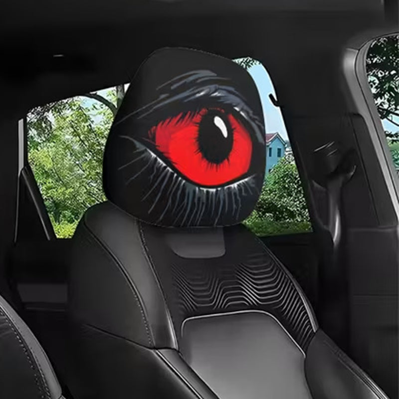 💐50% OFF ! Red Eye Car Headrest Cover – Creepy Design & Soft 😈👁️‍🗨️【Buy 3, Get 1 FREE】