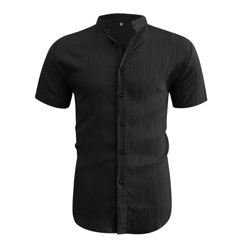 📢📢30% OFF !! ⏰ Men's Summer Stand Collar Short Sleeve Shirt – Breathable Material, Modern Fit & Ideal for Casual or Work 💼