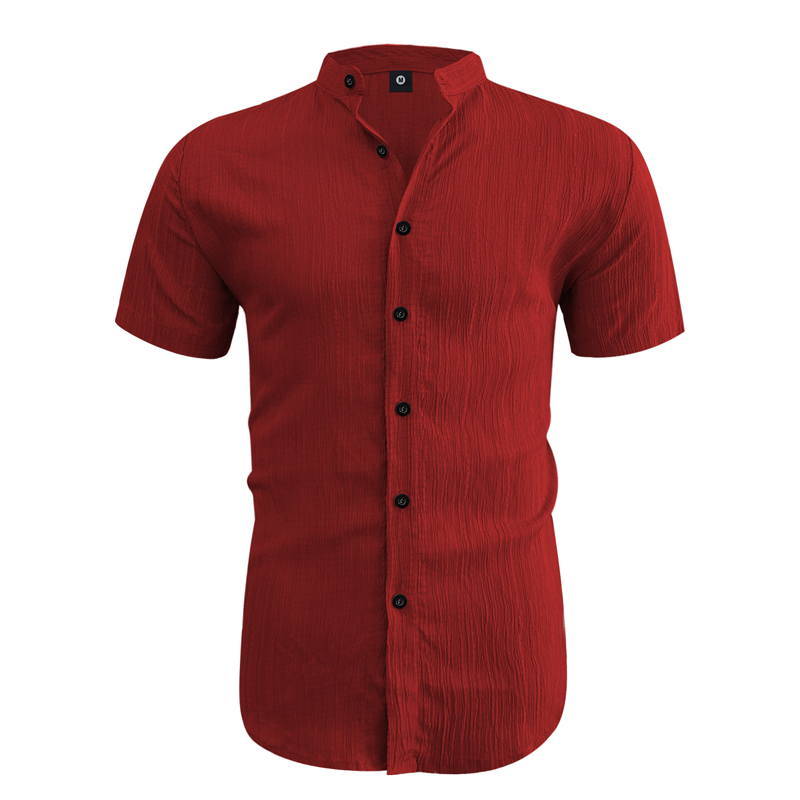 📢📢30% OFF !! ⏰ Men's Summer Stand Collar Short Sleeve Shirt – Breathable Material, Modern Fit & Ideal for Casual or Work 💼