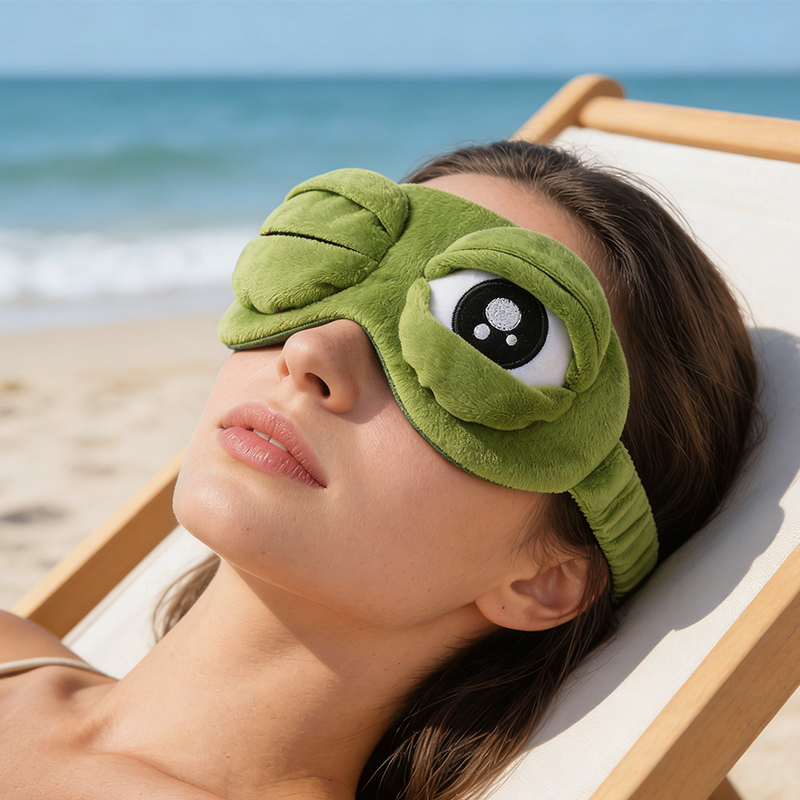 📢📢30% OFF !! ⏰Soft Funny Frog 3D Sleep Mask