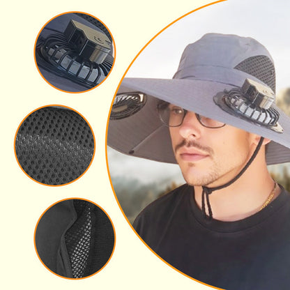 📢📢30% OFF & FREE SHIPPING⏰Outdoor Sun Hat with Dual Solar-Powered Fans