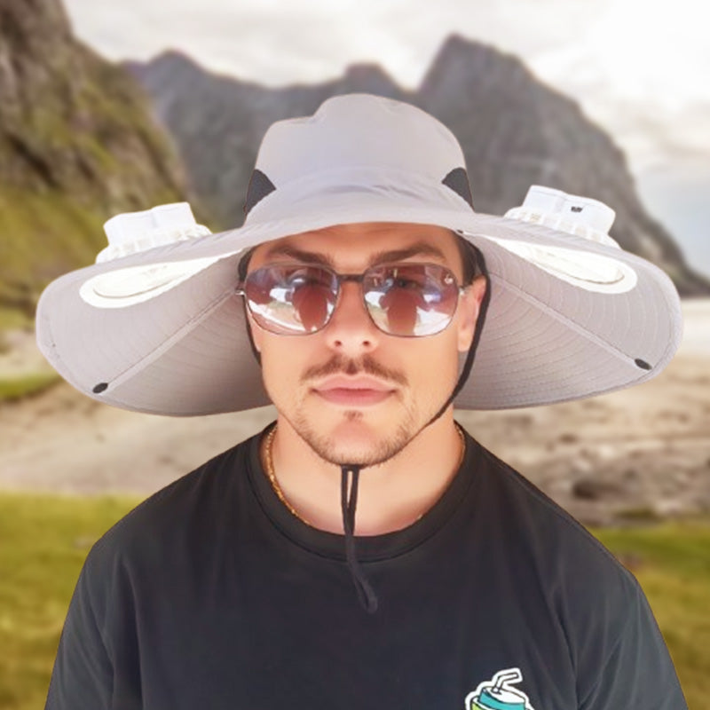 📢📢30% OFF & FREE SHIPPING⏰Outdoor Sun Hat with Dual Solar-Powered Fans