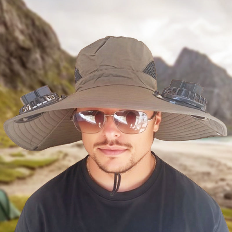 📢📢30% OFF & FREE SHIPPING⏰Outdoor Sun Hat with Dual Solar-Powered Fans