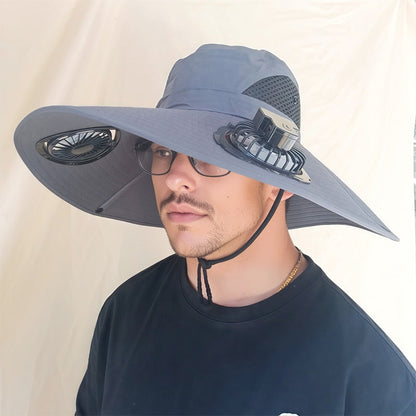 📢📢30% OFF & FREE SHIPPING⏰Outdoor Sun Hat with Dual Solar-Powered Fans