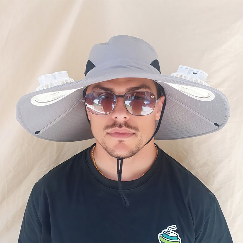 📢📢30% OFF & FREE SHIPPING⏰Outdoor Sun Hat with Dual Solar-Powered Fans