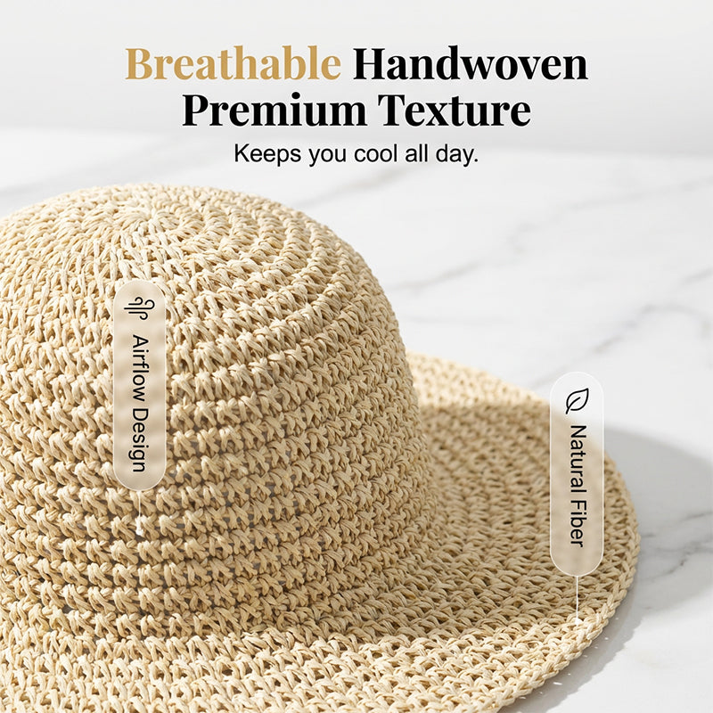 📢📢30% OFF !! ⏰Women's Handwoven Wide-Brim Straw Hat