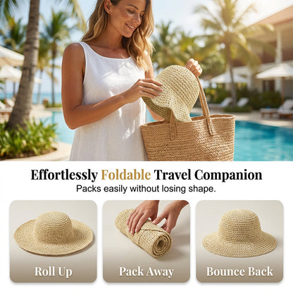 📢📢30% OFF !! ⏰Women's Handwoven Wide-Brim Straw Hat