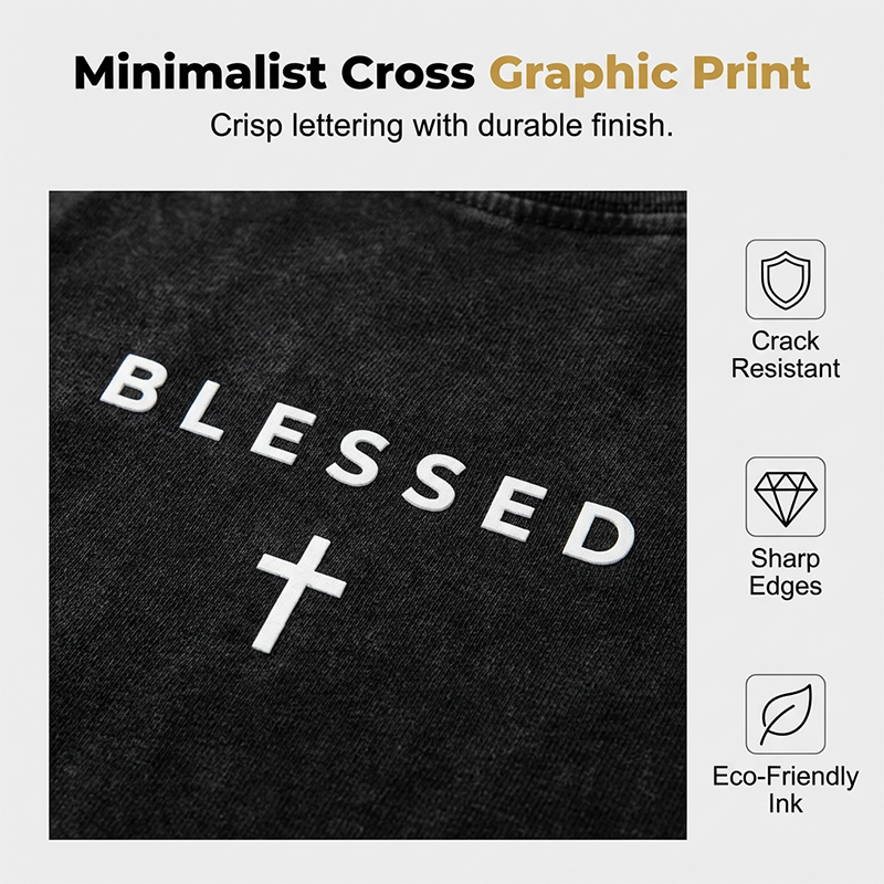 📢📢30% OFF !! ⏰Men's Vintage T-Shirt with Cross & Letter Print