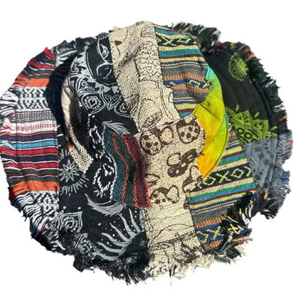 📢📢30% OFF !! ⏰Patchwork Multicolored Mushroom Hemp Hat with Pocket