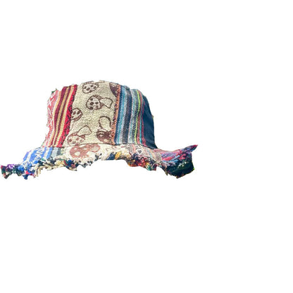 📢📢30% OFF !! ⏰Patchwork Multicolored Mushroom Hemp Hat with Pocket