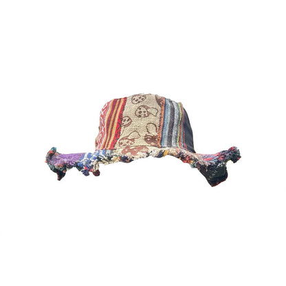 📢📢30% OFF !! ⏰Patchwork Multicolored Mushroom Hemp Hat with Pocket