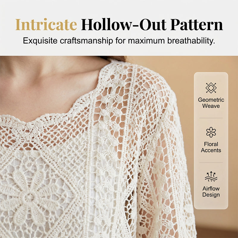 📢📢40% OFF !! ⏰Women's Vintage-Inspired Lace Cover-Up Blouse
