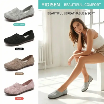 📢📢40% OFF !! ⏰Women's Breathable Woven Slip-On Flats🥿