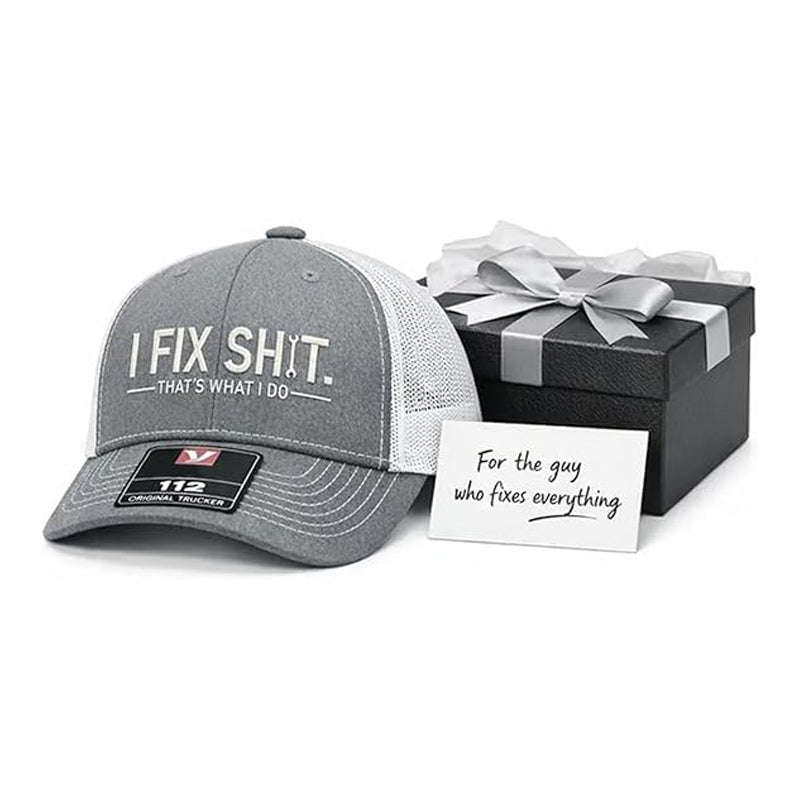 🔥2026 New Arrival ＆ 📢📢30% OFF !! ⏰🔥Mesh Back Trucker Cap with "I Fix Shit" Embroidery – Breathable Outdoor Sun Hat🧢☀️