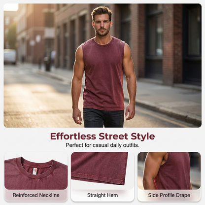 📢📢30% OFF !! ⏰Men's Vintage Wash Sleeveless Tank Top