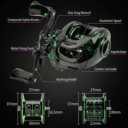 📢📢40% OFF !! ⏰Advanced Baitcasting Fishing Reel with Drag Alarm & Precision Brakes
