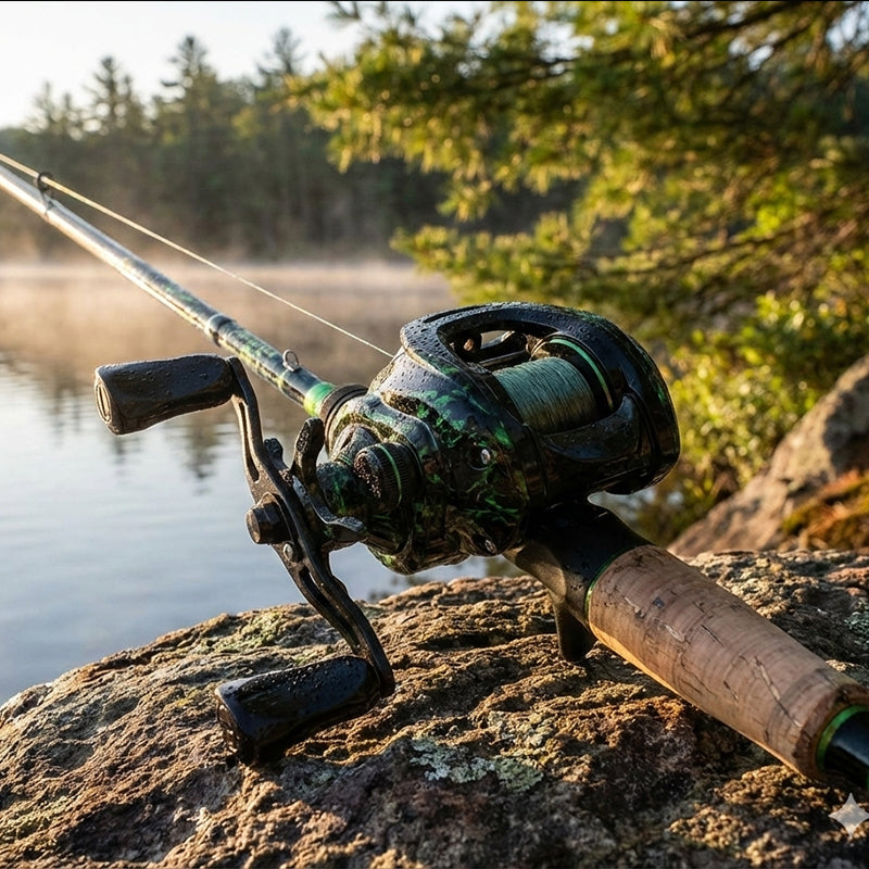 📢📢40% OFF !! ⏰Advanced Baitcasting Fishing Reel with Drag Alarm & Precision Brakes