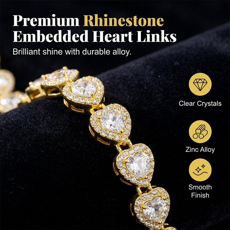 📢📢50% OFF !! ⏰Sparkling Heart Statement Chain Necklace