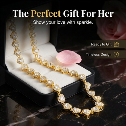 📢📢50% OFF !! ⏰Sparkling Heart Statement Chain Necklace