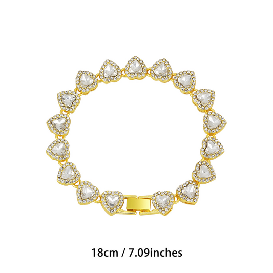 📢📢50% OFF !! ⏰Sparkling Heart Statement Chain Necklace