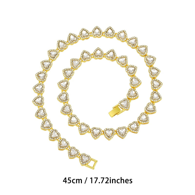 📢📢50% OFF !! ⏰Sparkling Heart Statement Chain Necklace