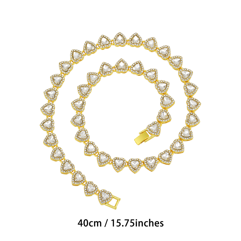 📢📢50% OFF !! ⏰Sparkling Heart Statement Chain Necklace