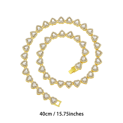 📢📢50% OFF !! ⏰Sparkling Heart Statement Chain Necklace