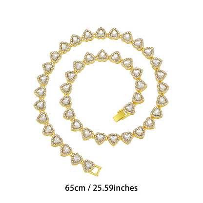 📢📢50% OFF !! ⏰Sparkling Heart Statement Chain Necklace