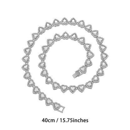 📢📢50% OFF !! ⏰Sparkling Heart Statement Chain Necklace