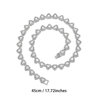 📢📢50% OFF !! ⏰Sparkling Heart Statement Chain Necklace