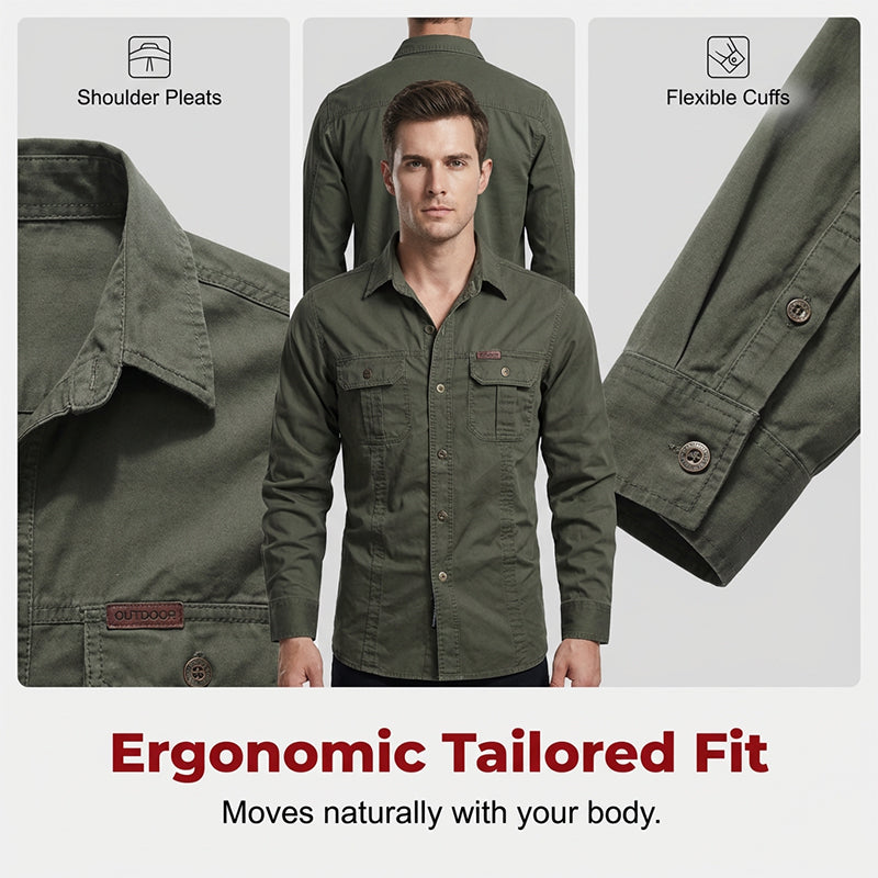 📢📢30% OFF !! ⏰Men's Long Sleeve Cotton Workwear Shirt👔