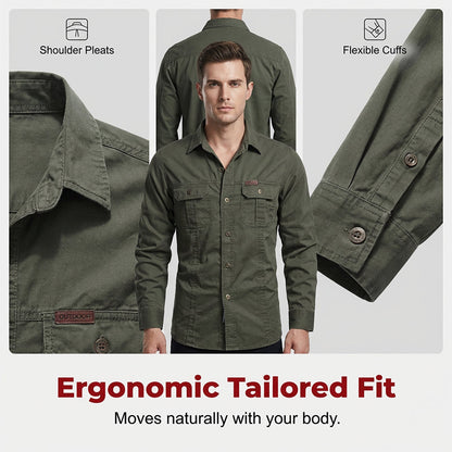 📢📢30% OFF !! ⏰Men's Long Sleeve Cotton Workwear Shirt👔