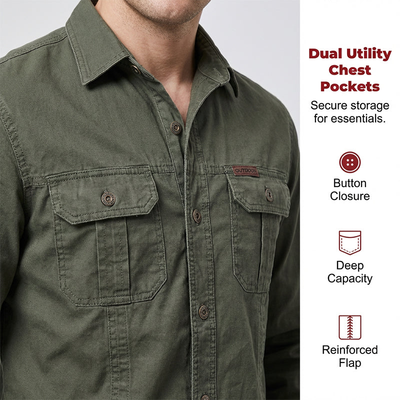 📢📢30% OFF !! ⏰Men's Long Sleeve Cotton Workwear Shirt👔