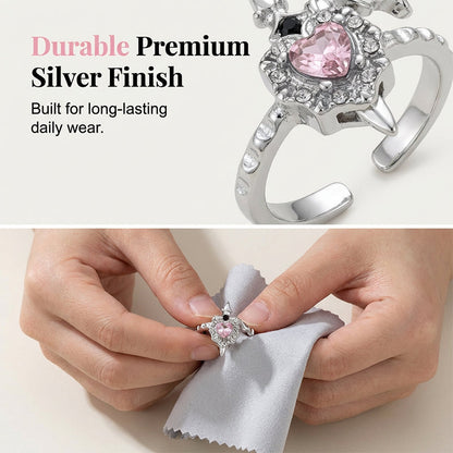 📢📢40% OFF !! ⏰Vintage Adjustable Sword Piercing Heart Ring Set