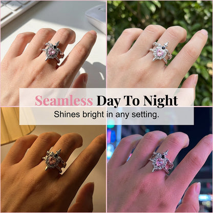 📢📢40% OFF !! ⏰Vintage Adjustable Sword Piercing Heart Ring Set