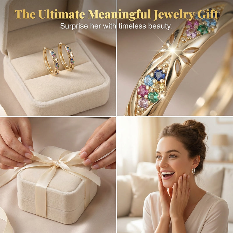 📢📢40% OFF !! ⏰Sparkling Zircon Hollow Hoop Earrings