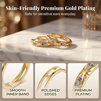 📢📢40% OFF !! ⏰Sparkling Zircon Hollow Hoop Earrings