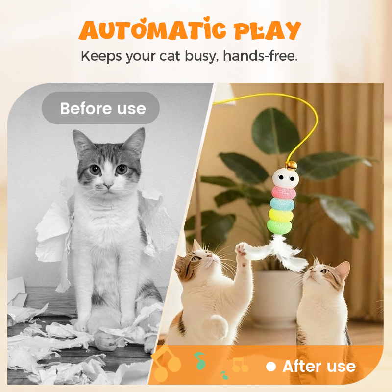 📢📢40% OFF !! ⏰Automatic Retractable Cat Teaser Toy