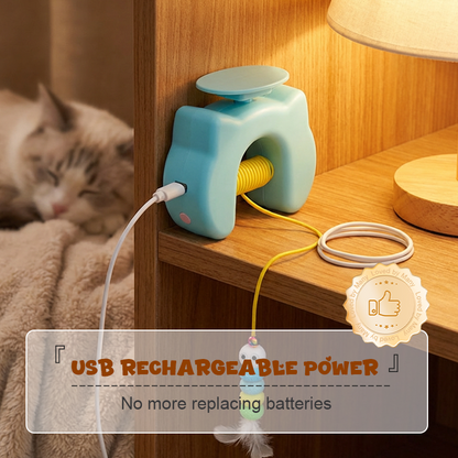 📢📢40% OFF !! ⏰Automatic Retractable Cat Teaser Toy