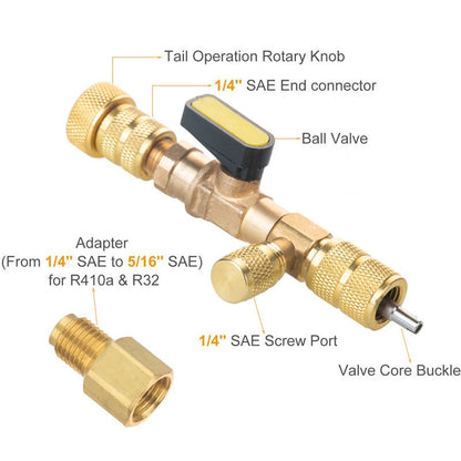 📢📢40% OFF !! ⏰AC Valve Core Removal Tool with SAE 1/4 & 5/16 Port