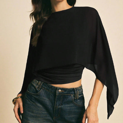 📢📢30% OFF !! ⏰Women's Elegant Chiffon Cape Sleeve Top
