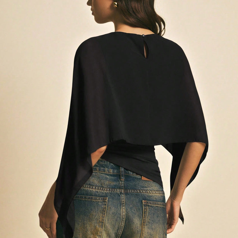 📢📢30% OFF !! ⏰Women's Elegant Chiffon Cape Sleeve Top