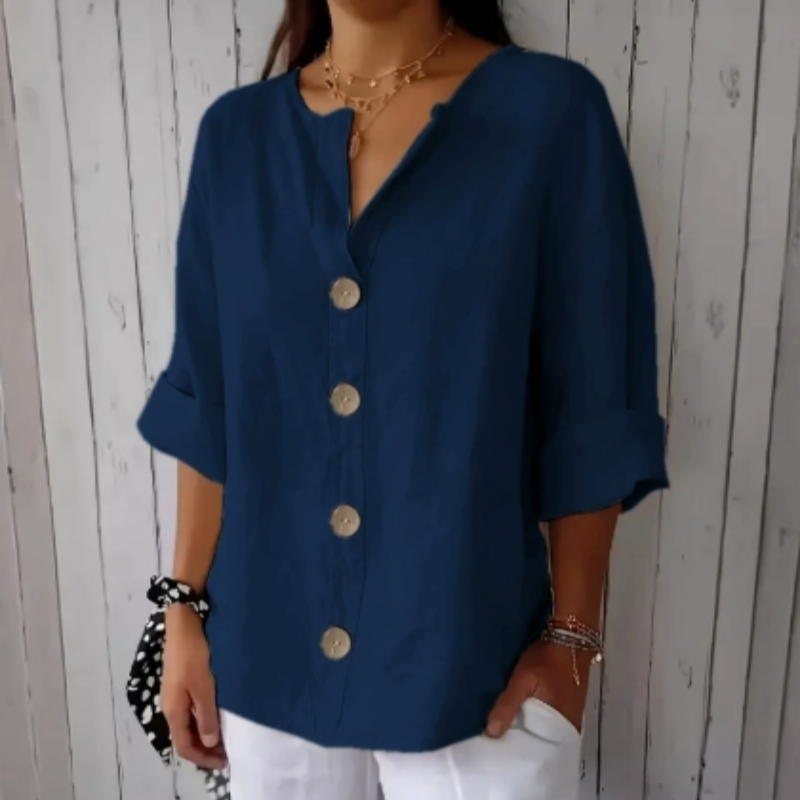 📢📢30% OFF !! ⏰Women's Loose Fashion Button Top – Relaxed Fit, Breathable Fabric & Timeless Design for Everyday Wear ✨